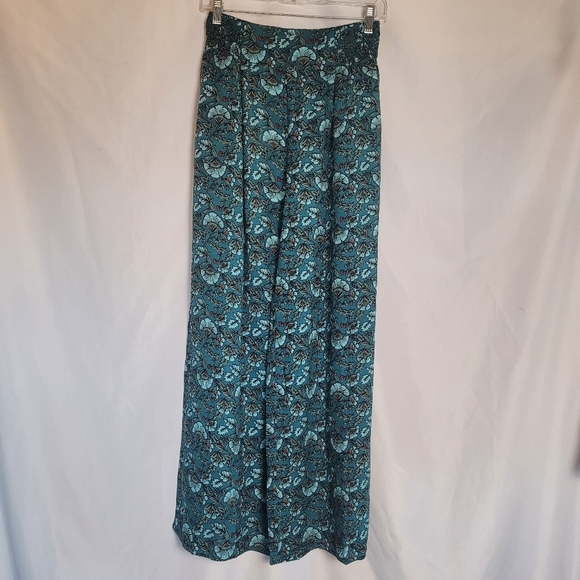 NWT Band of the Free Elise Teal Floral Wide Leg Pullon Pants Women's Size Small - Picture 2 of 10